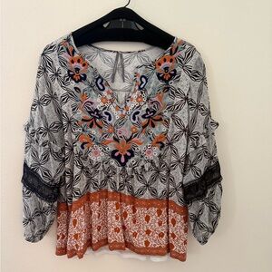 Floral Embroidered Women's Top